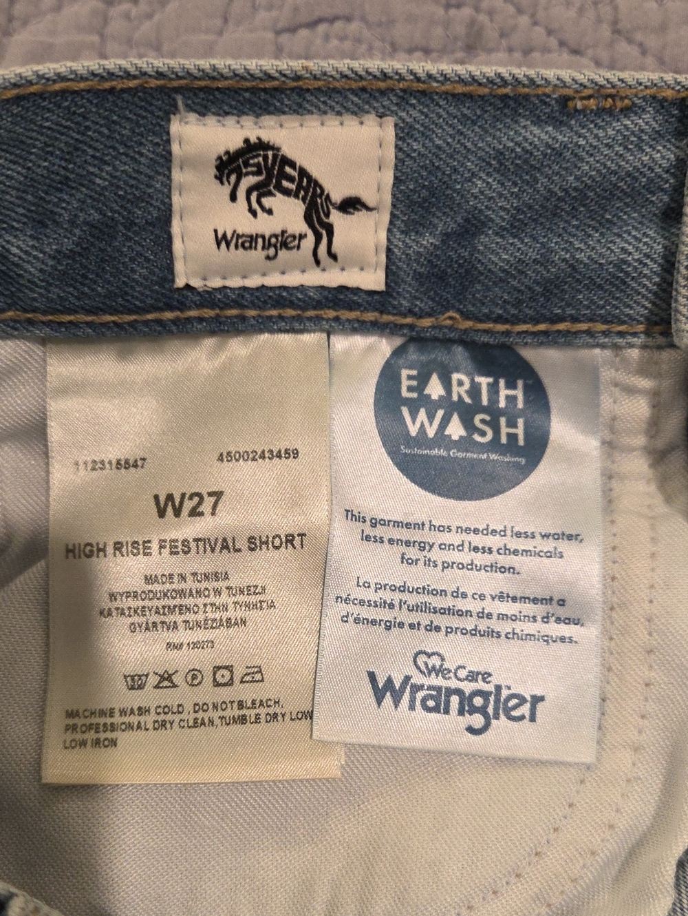Wrangler Light Blue Distressed Denim Bermuda Shorts - Size 27! New W/tags! - Picture 8 of 15